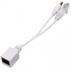 Cablu conector Tip Pasiv POE UTP si Alimentare 20cm Alb 