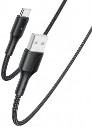 Cablu Incarcare si Transfer Date Type-C 2.4A Aluminiu 480Mbps Lungime 1.2m C21 Negru 