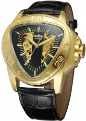 Ceas barbatesc Automatic Winner design triunghi - Auriu
