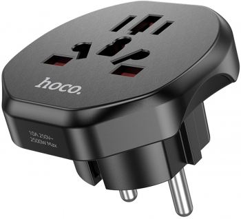Incarcator/Adaptor pentru priza UNIVERSAL PL/EU Plug / UK 10A 250V 2500W &ndash Black
