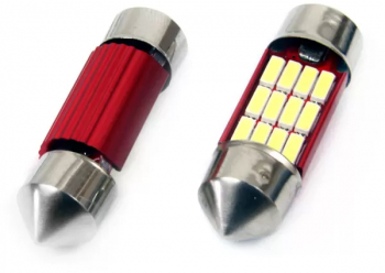 Set becuri LED CANBUS C5W 12 SMD 31mm Alb 12/24V 