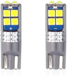 Set becuri LED CANBUS T10 W5W 10 SMD Alb 12/24V