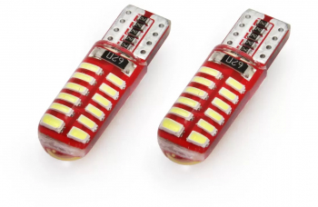 Set becuri LED CANBUS T10e W5W 24 SMD SILCA Alb 12V 