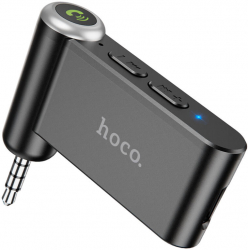 Adaptor audio bluetooth conector Jack 3.5mm Magic Music pentru masina sau boxa 140mAh baterie 51x46x13mm Negru 