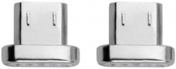Adaptor compatibil cu Gravity Cord Micro-USB si USB Type-C magnetici Argintiu 
