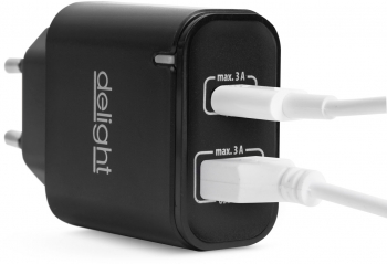Adaptor De Retea Usb + Type-c Pd20w Cu Incarcare Rapida Negru EV4065 