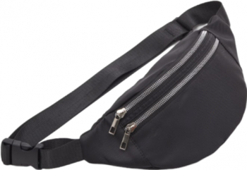 Borseta sport pentru talie 2 compartimente cu fermoar bareta reglabila 30x15cm poliester Negru 