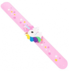 Bratara pentru fetite Slap on model unicorn cu stelute roz 