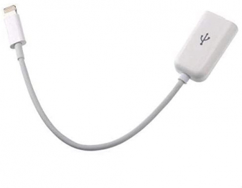 Cablu adaptor OTG USB 2.0 la conetor compatibil Apple utilizat pentru mouse sau stick memorie 