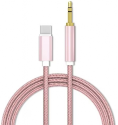 Cablu audio Type-C la Jack 3.5 mm 1 m Roz 