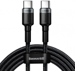 Cablu de date si incarcare conectori USB Type-C la USB Type-C PD 2.0 Cafule 100W 2m lungime Negru-Gri 