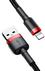 Cablu de Date USB la Lightning 2.4A 1m Cafule C735 Red Black 