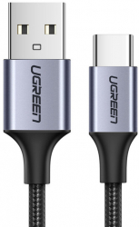 Cablu de incarcare si transfer date USB A la Type-C 3A 18W textil 1.5m lungime Negru 