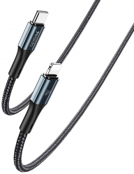 Cablu Incarcare si Transfer Date Type-C Compatibil Lightning Aluminiu 3A Putere 20W 480Mbps Lungime 1.2m C13 Negru 
