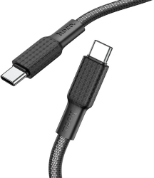 Cablu Incarcare si Transfer Date Type-C la Type-C 3A Nylon Lungime 1m C241 Negru/White 