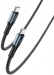 Cablu Incarcare si Transfer Date Type-C la Type-C Aluminiu 3A Putere 60W 480Mbps Lungime 1.2m C11 Negru 