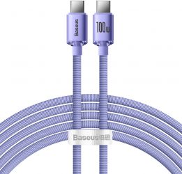 Cablu Incarcare si Transfer Date Type-C la Type-C Putere 100W Aluminiu Lungime 2m C395 Purple 