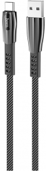 Cablu Incarcare si Transfer Date USB-A la Type-C 2.4A Nylon Lungime 1.2m C239 Grey 