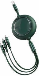 Cablu Incarcare si Transfer Date USB la Type-C Aluminiu Compatibil Lightning Micro-USB 3.5A Lungime 1.2m C473 Verde 