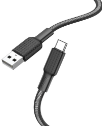 Cablu Incarcare si Transfer Date USB la Type-C PD Putere 60W Nylon 3A Lungime 1m C277 Negru/White 