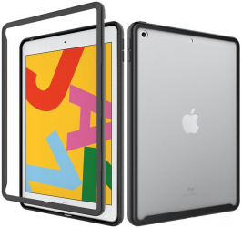 Carcasa de protectie compatibila cu iPad 10.2 2019/2020/2021 + Folie Policarbonat Defense360 Pro T93 Negru 