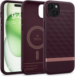 Husa Protectie pentru iPhone 15 Grip Pro Caseology Parallax MagSafe G451 Lexgard Burgundy 