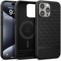 Carcasa de protectie compatibila cu iPhone 15 Pro Caseology Parallax MagSafe H263 PC Matte Negru 
