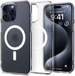 Carcasa de protectie compatibila cu iPhone 15 Pro Ultra Hybrid MagSafe H35 Soft Silicon Frost Clear 