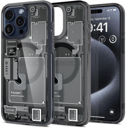 Carcasa de protectie compatibila cu iPhone 15 Pro Ultra Hybrid MagSafe Zero One H43 Soft Silicon Negru 