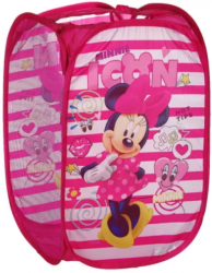 Cos de depozitare pentru jucarii cu imprimeu Minnie Mouse usor de pliat si cu dimensiuni de 57 x 36 x 36 cm 