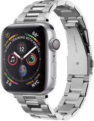 Curea pentru Apple Watch 1/2/3/4/5/6/7/8/SE/SE 2 38/40/41mm Modern Fit F919 Silver 