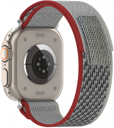Curea pentru Apple Watch 1/2/3/4/5/6/7/8/SE/SE 2 38/40/41mm Watchband F778 Red/Gray 