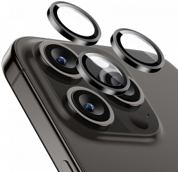 Folie de sticla camera rezistenta la impact pentru iPhone 15 Pro/15 Pro Max Negru 