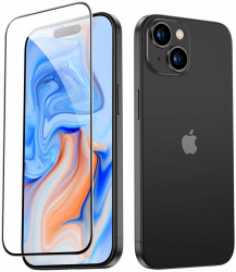 Glass shield Display pentru iPhone 15 Impact Safe Tempered Glass I65 Protective glass Deep Dark 