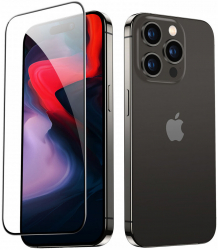 Glass shield Display pentru iPhone 15 Pro Precision Fit Tempered Glass I66 Protective glass Deep Dark 