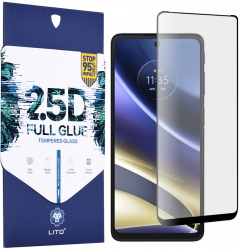 Glass shield Display pentru Motorola Moto G51 5G Precision Fit 2.5D FullGlue Glass I840 Protective glass Deep Dark 