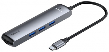 Hub S387 USB-C la HDMI Type-C 3x USB RJ45 S387 Baseus CAHUB J0G S387 Grey 