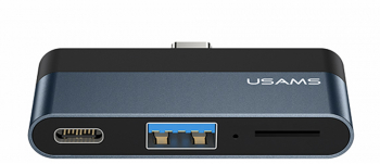 Hub Type-C la 1xUSB Type-C Micro SD S521 USAMS mini US SJ491 S521 Dark Gray 