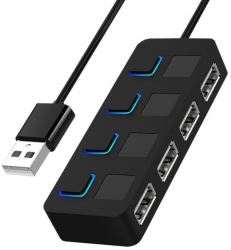 Hub-ul USB cu 4 porturi USB Negru 