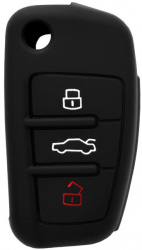 Husa cheie auto compatibila cu Audi A1 A2 A3 A4 A5 A6 A8 Q7 Silicon Premium Negru 