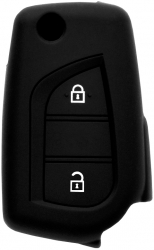 Husa cheie auto compatibila cu Toyota Aygo/RAV4/Citroen C1/Peugeot 108 Premium Silicon Negru 