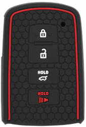Husa cheie auto compatibila cu Toyota Highlander Sequoia Silicon Negru-Rosu 