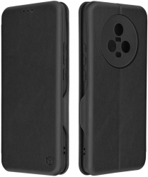 Husa de protectie compatibila cu Honor Magic5 Piele ecologica Negru 