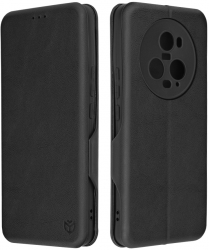 Husa de protectie compatibila cu Honor Magic5 Pro Piele ecologica Negru 