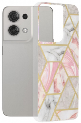 Husa de protectie compatibila cu Oppo Reno 8 Marble Series TPU Pink Hex Multicolor