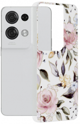 Husa de protectie compatibila cu Oppo Reno 8 Pro Marble Series TPU Chloe White Multicolor 