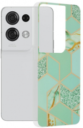 Husa de protectie compatibila cu Oppo Reno 8 Pro Marble Series TPU Green Hex Multicolor 