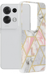 Husa de protectie compatibila cu Oppo Reno 8 Pro Marble Series TPU Pink Hex Multicolor 
