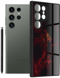 Husa de protectie compatibila cu Samsung Galaxy S23 Ultra Glaze Series TPU Red Nebula Multicolor 