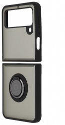 Husa de protectie pentru Samsung Galaxy Z Flip 3 5G cu inel tip popsocket stand Negru 